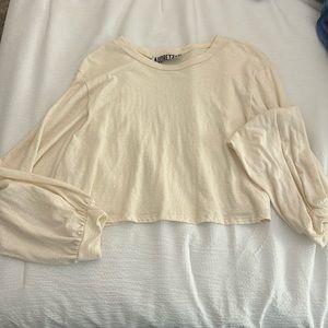 Cream long sleeve top size S